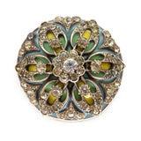 Antique Art Nouveau Plique-à-Jour Floral Paste Motif Brooch