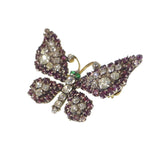 Antique Czechoslovakian Purple Paste Butterfly Brooch