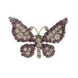 Antique Czechoslovakian Purple Paste Butterfly Brooch
