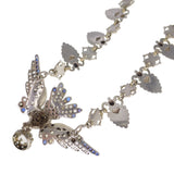 Antique Victorian Silver Paste Figural Bird Necklace