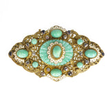 Antique Czechoslovakian Neiger Peking Glass Wave Bracelet & Brooch
