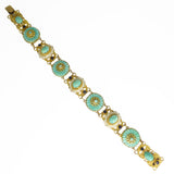 Antique Czechoslovakian Neiger Peking Glass Wave Bracelet & Brooch