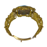Antique Victorian Gold Metal Figural Enamel Bird Of Paradise Bracelet