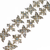 Antique Silver Floral Paste Panel Necklace