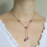 Antique Silver Amethyst Negligee Necklace