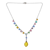 Vintage Art Deco Czech Rainbow Harlequin Glass Necklace