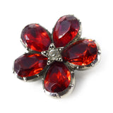 Antique Georgian Foiled Red Glass Pansy Star Brooch