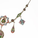 Antique Micro Mosaic Scarab Egyptian Floral Revival Necklace