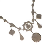 Antique Micro Mosaic Scarab Egyptian Floral Revival Necklace