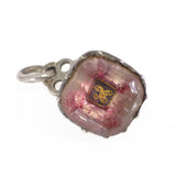 Antique Georgian Silver Stuart Gold Wire Cipher Rock Crystal Fob Charm