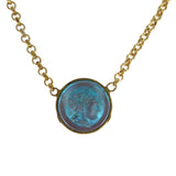 Antique Saphiret Glass Cameo Pendant Necklace
