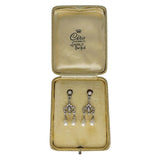 Vintage Ciro Silver Paste Faux Pearl Earrings (Boxed)