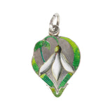 Antique German Silver Enamel Snow Drop Charm