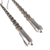 Antique Victorian Silver Snake Torpedo Drop Earrings