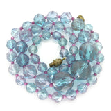 Antique Edwardian Saphiret Faceted Glass Bead Necklace