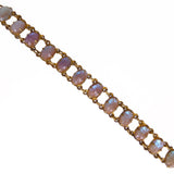 Antique Edwardian Saphiret Glass Panel Bracelet