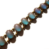 Antique Saphiret Glass Panel Opalescent Heart Bracelet