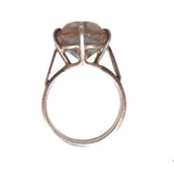 Antique Silver Saphiret Glass Cocktail Ring