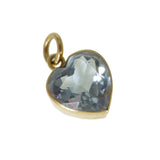 Vintage Gold Aquamarine Tiny Heart Charm