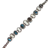 Antique Silver Turquoise & Moonstone Arts & Crafts Bracelet