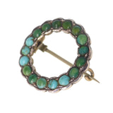 Antique Silver Turquoise Eternity Brooch