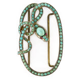 Antique Georgian Victorian Silver Turquoise Snake Buckle