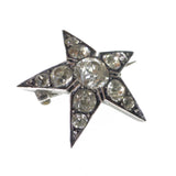 Antique Victorian Silver Celestial Paste Star Brooch