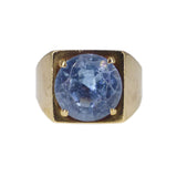 Vintage 9ct Gold Synethetic Blue Zircon Cocktail Ring
